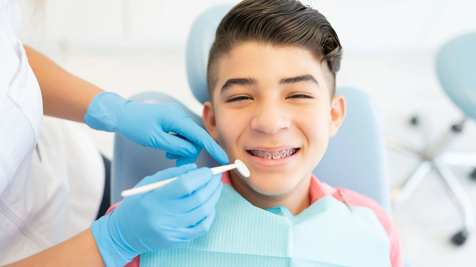 Orthodontic team and patient
